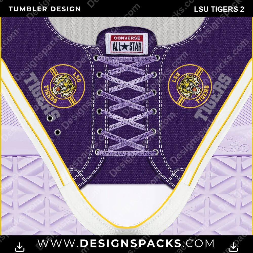College Sport Converse LSU Tigers 2 NCAA College Sport Tumbler Digital Wrap Design Download