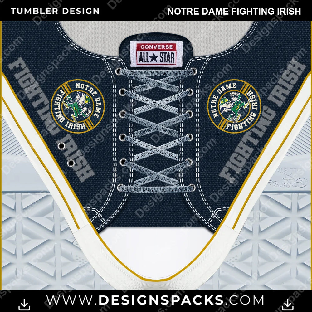 College Sport Converse Notre Dame Fighting Irish NCAA College Sport Tumbler Digital Wrap Design Download