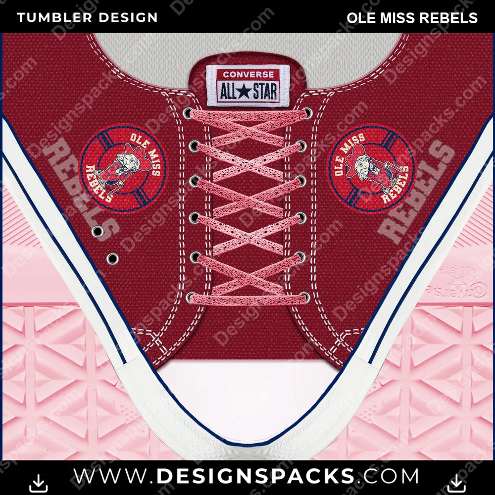 College Sport Converse Ole Miss Rebels NCAA College Sport Tumbler Digital Wrap Design Download