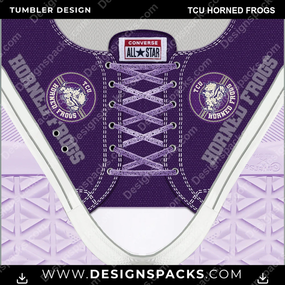 College Sport Converse TCU Horned Frogs NCAA College Sport Tumbler Digital Wrap Design Download