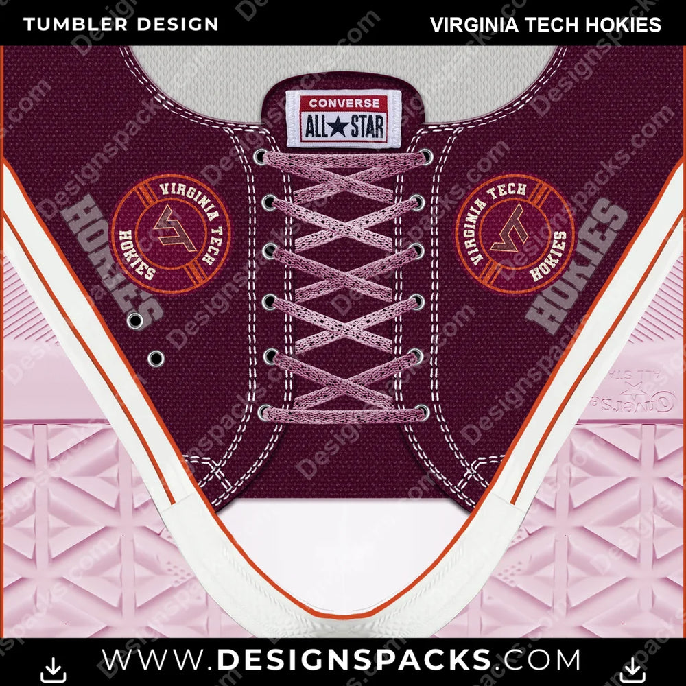 College Sport Converse Virginia Tech Hokies NCAA College Sport Tumbler Digital Wrap Design Download