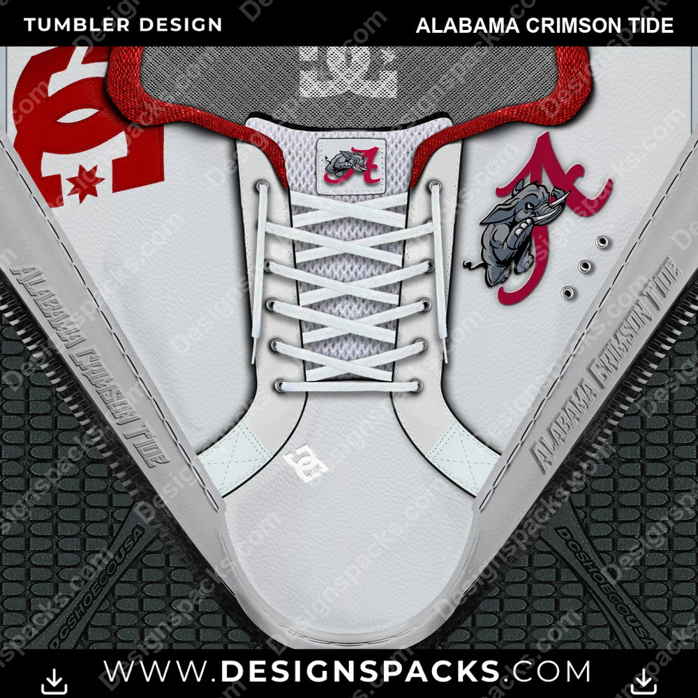 College Sport DC Sneaker Alabama Crimson Tide NCAA College Sport Tumbler Digital Wrap Design Download
