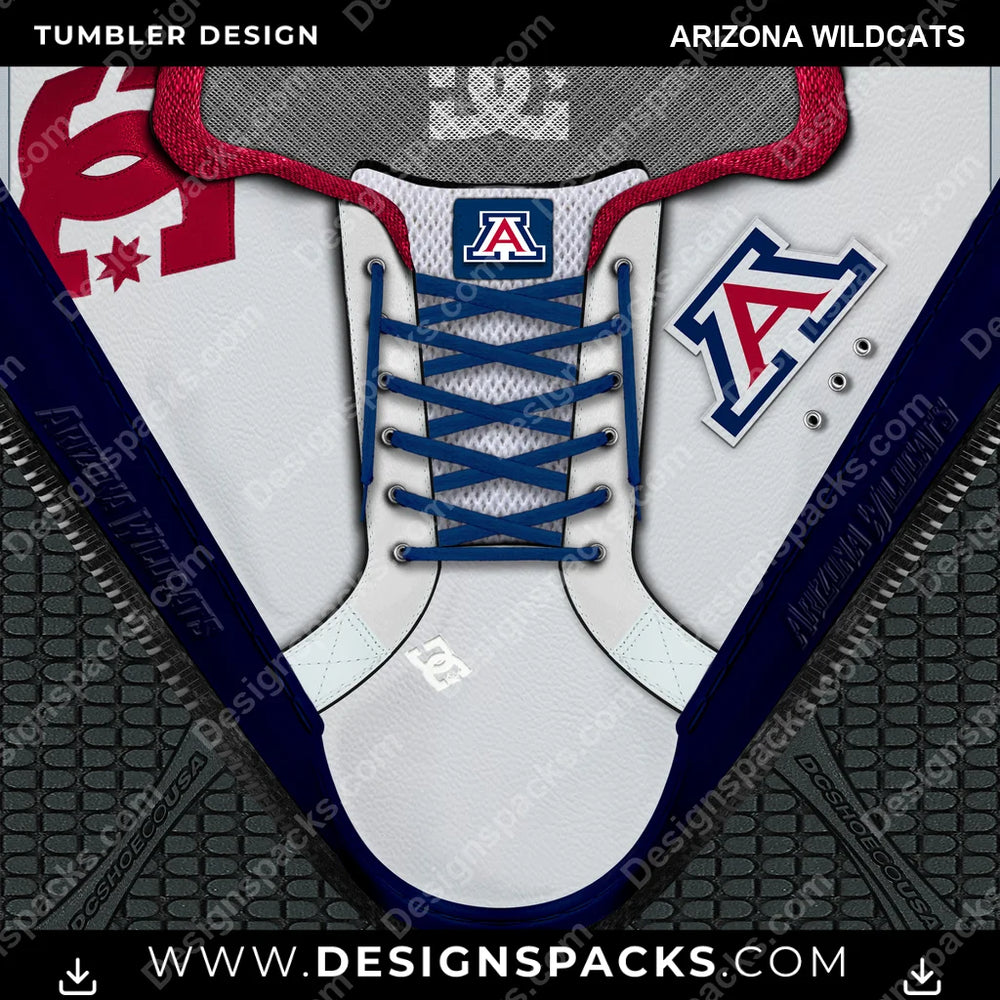 College Sport DC Sneaker Arizona Wildcats NCAA Tumbler Digital Wrap Design Download