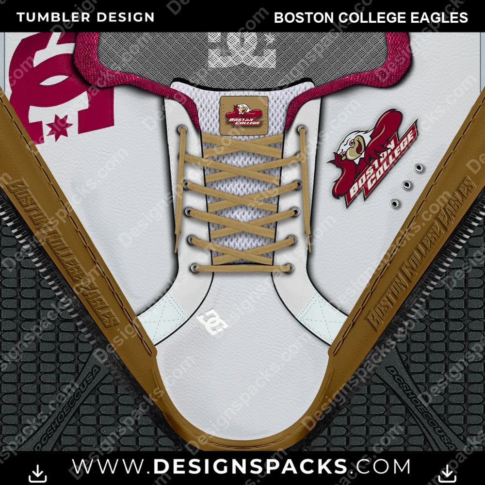 College Sport DC Sneaker Boston College Eagles NCAA College Sport Tumbler Digital Wrap Design Download