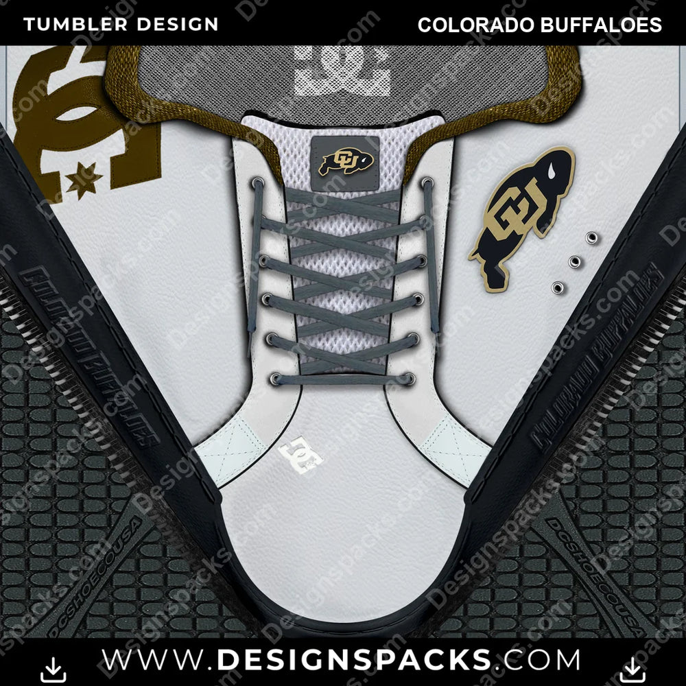 College Sport DC Sneaker Colorado Buffaloes NCAA College Sport Tumbler Digital Wrap Design Download