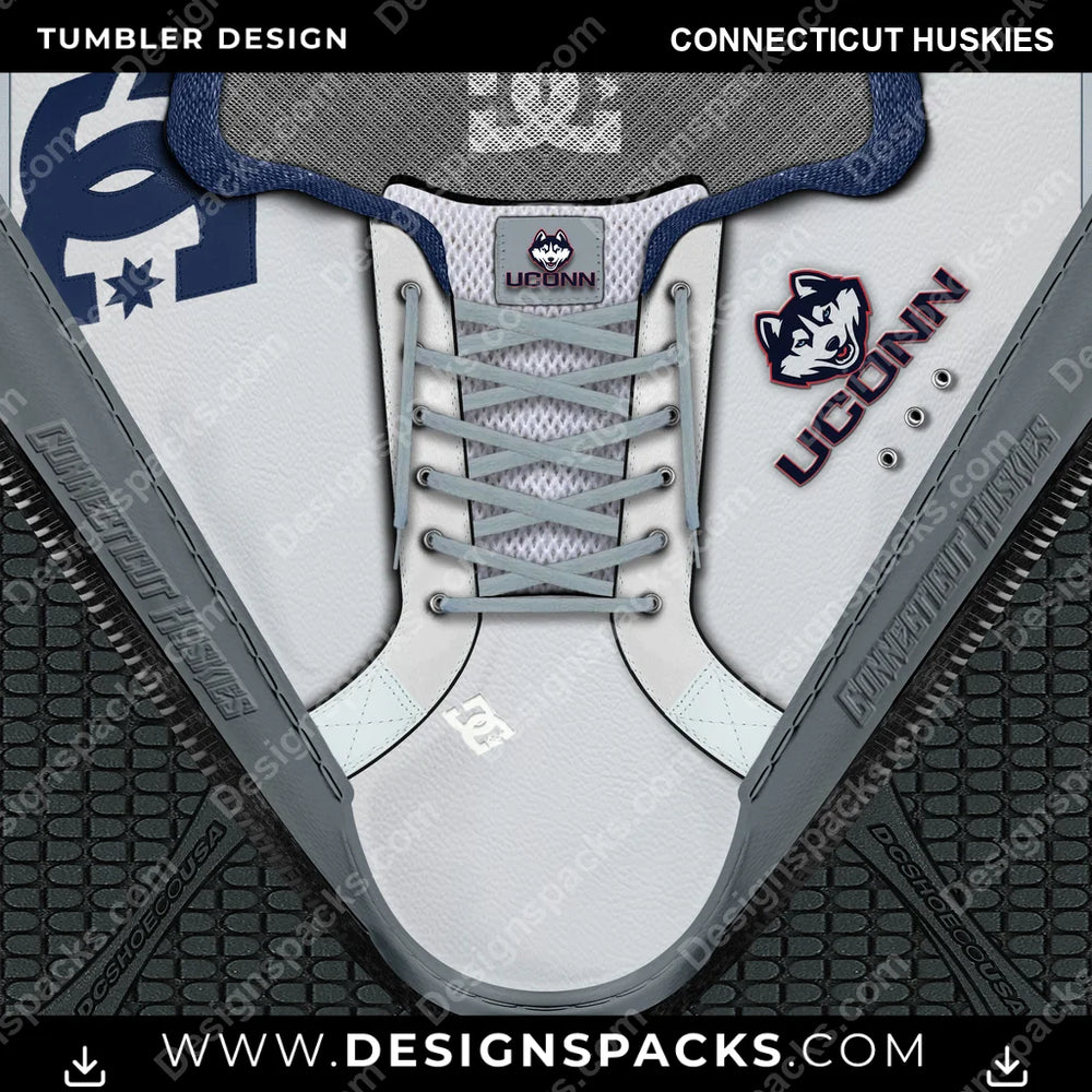 College Sport DC Sneaker Connecticut Huskies NCAA College Sport Tumbler Digital Wrap Design Download