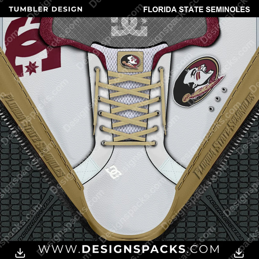 College Sport DC Sneaker Florida State Seminoles NCAA College Sport Tumbler Digital Wrap Design Download