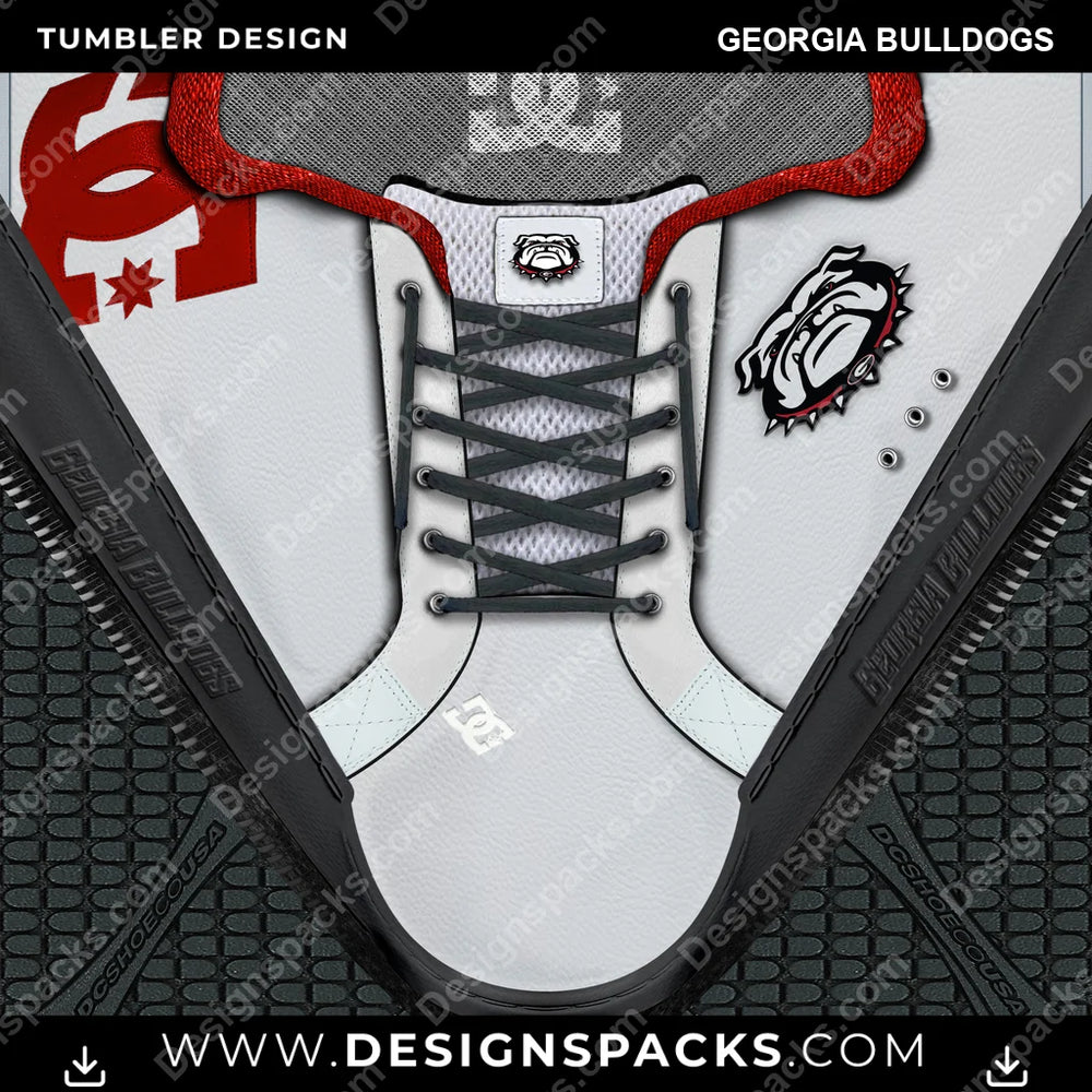 College Sport DC Sneaker Georgia Bulldogs NCAA College Sport Tumbler Digital Wrap Design Download