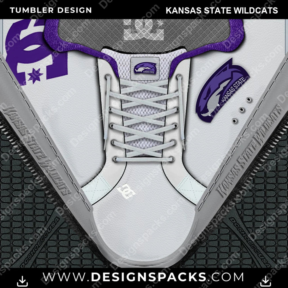 College Sport DC Sneaker Kansas State Wildcats NCAA College Sport Tumbler Digital Wrap Design Download