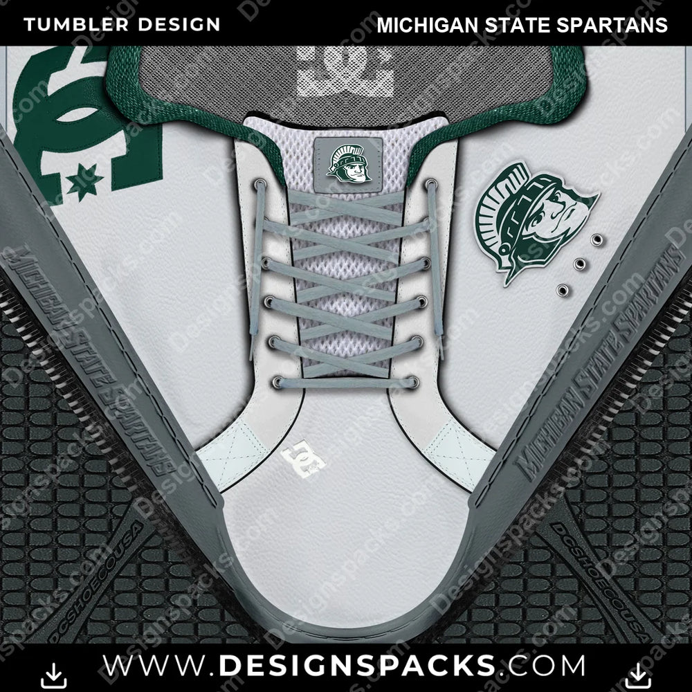 College Sport DC Sneaker Michigan State Spartans NCAA College Sport Tumbler Digital Wrap Design Download