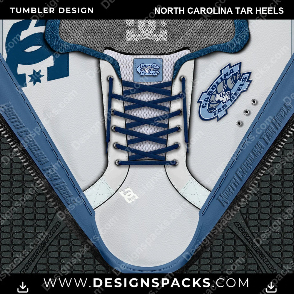 College Sport DC Sneaker North Carolina Tar Heels NCAA College Sport Tumbler Digital Wrap Design Download