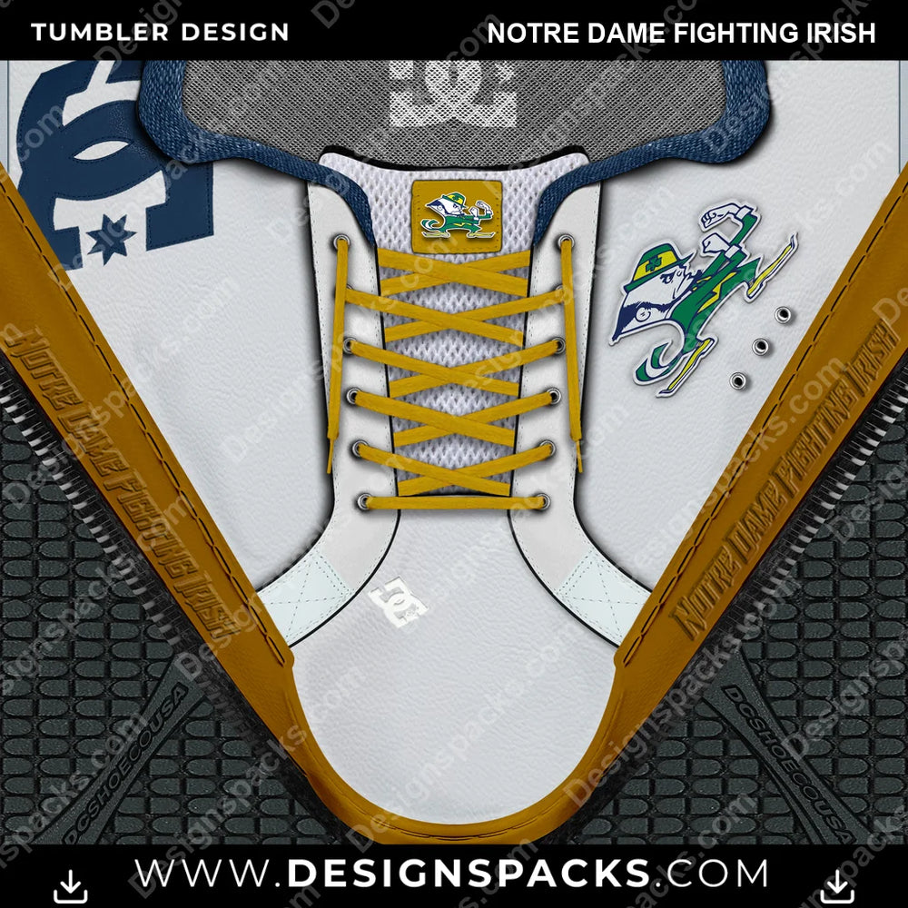 College Sport DC Sneaker Notre Dame Fighting Irish NCAA College Sport Tumbler Digital Wrap Design Download