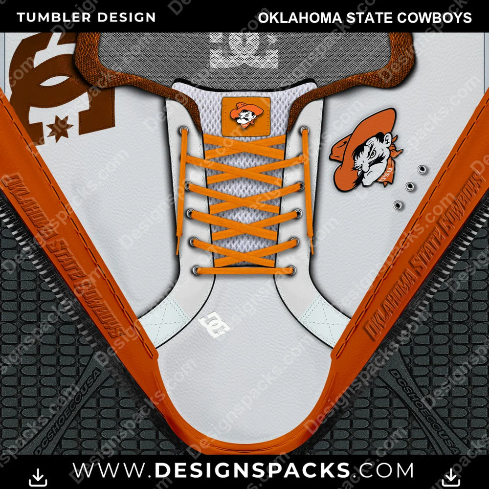 College Sport DC Sneaker Oklahoma State Cowboys NCAA College Sport Tumbler Digital Wrap Design Download