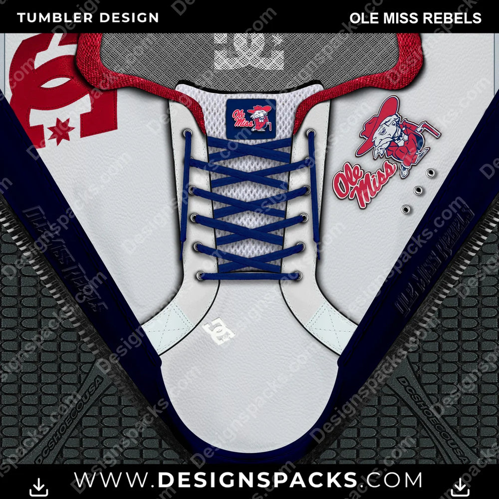 College Sport DC Sneaker Ole Miss Rebels NCAA College Sport Tumbler Digital Wrap Design Download