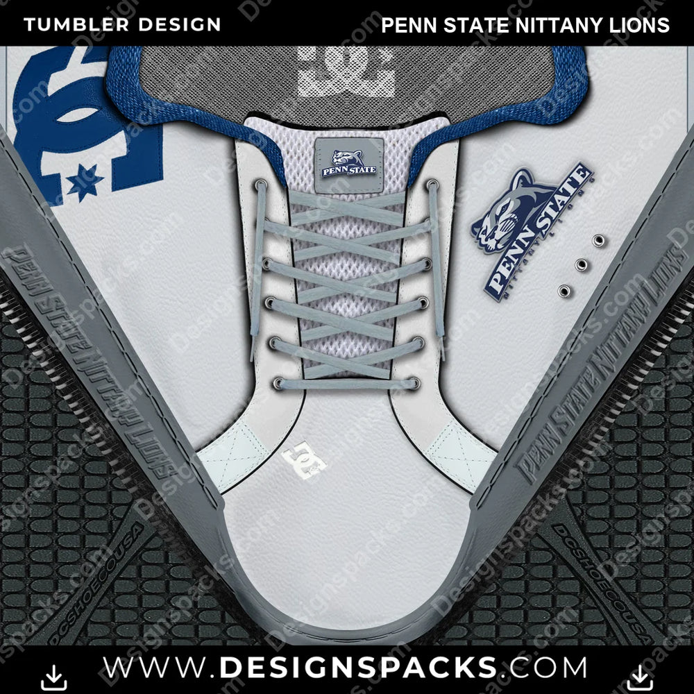 College Sport DC Sneaker Penn State Nittany Lions NCAA College Sport Tumbler Digital Wrap Design Download