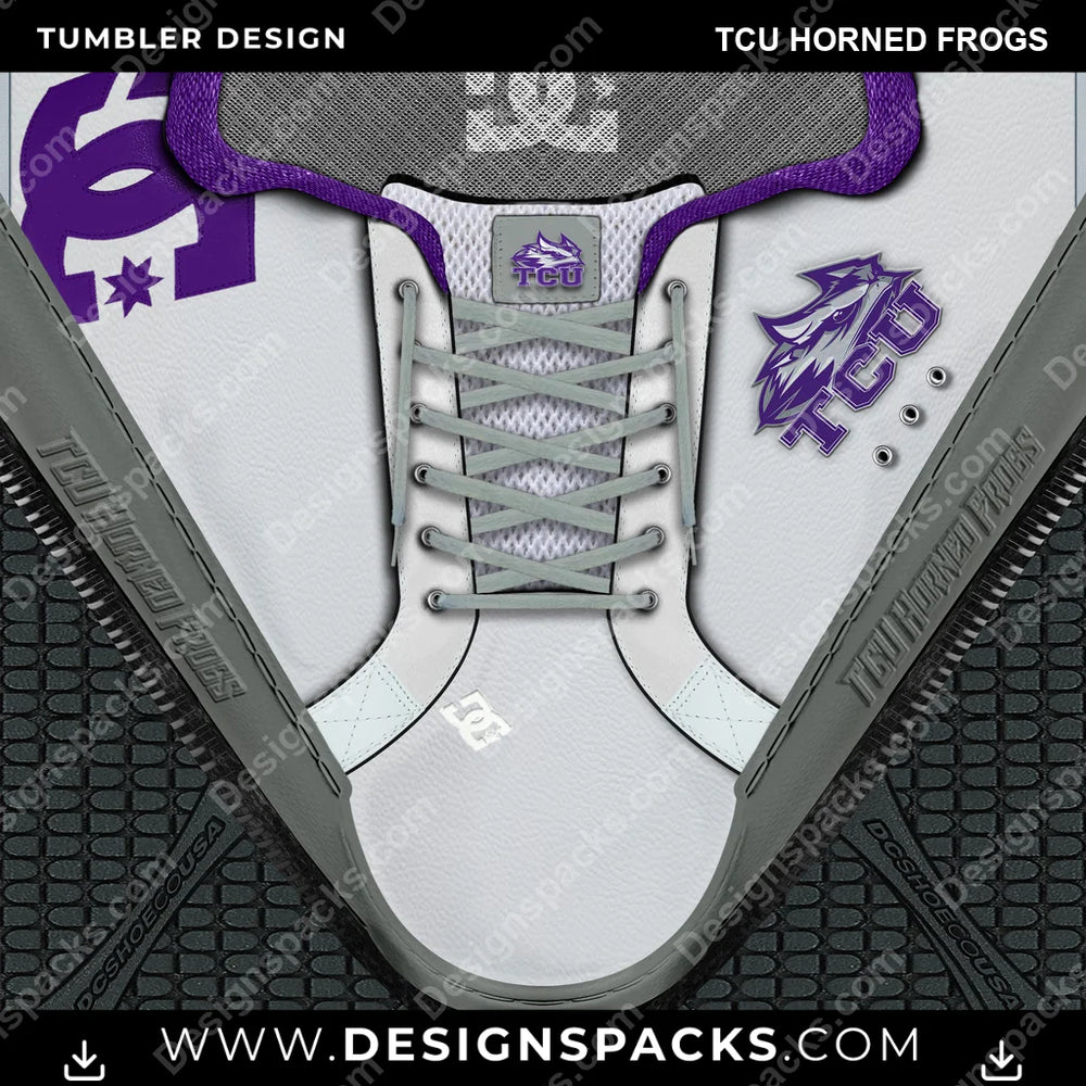 College Sport DC Sneaker TCU Horned Frogs NCAA College Sport Tumbler Digital Wrap Design Download