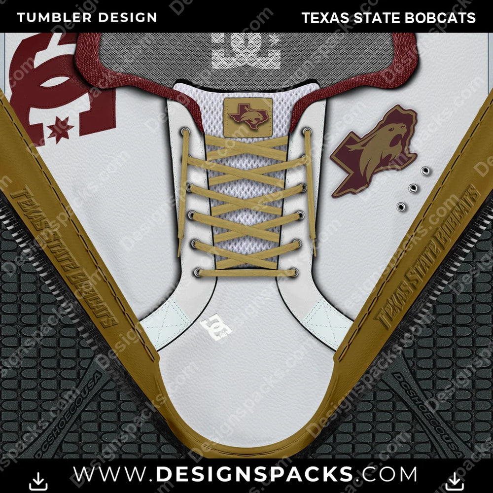 College Sport DC Sneaker Texas State Bobcats NCAA College Sport Tumbler Digital Wrap Design Download