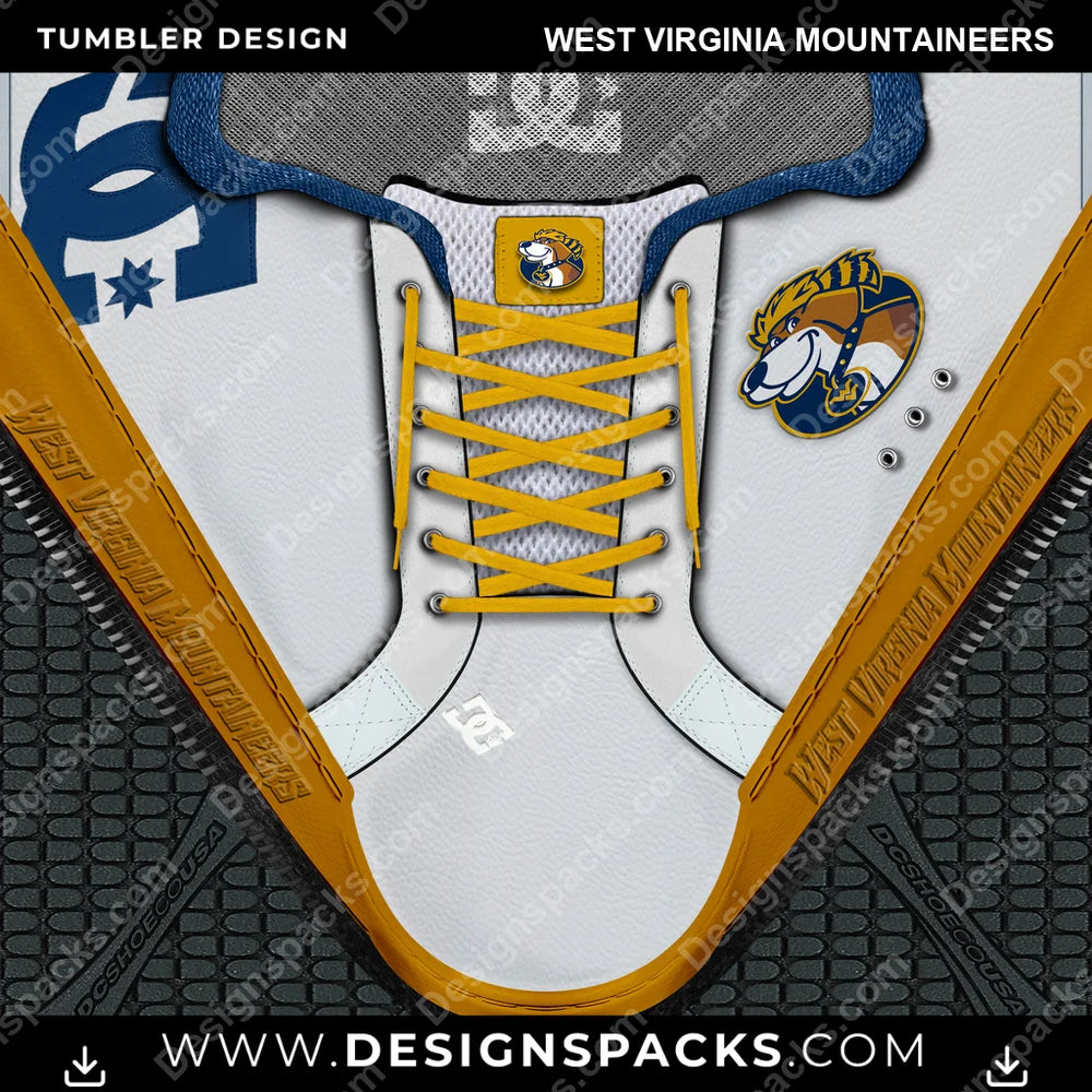 College Sport DC Sneaker West Virginia Mountaineers NCAA College Sport Tumbler Digital Wrap Design Download