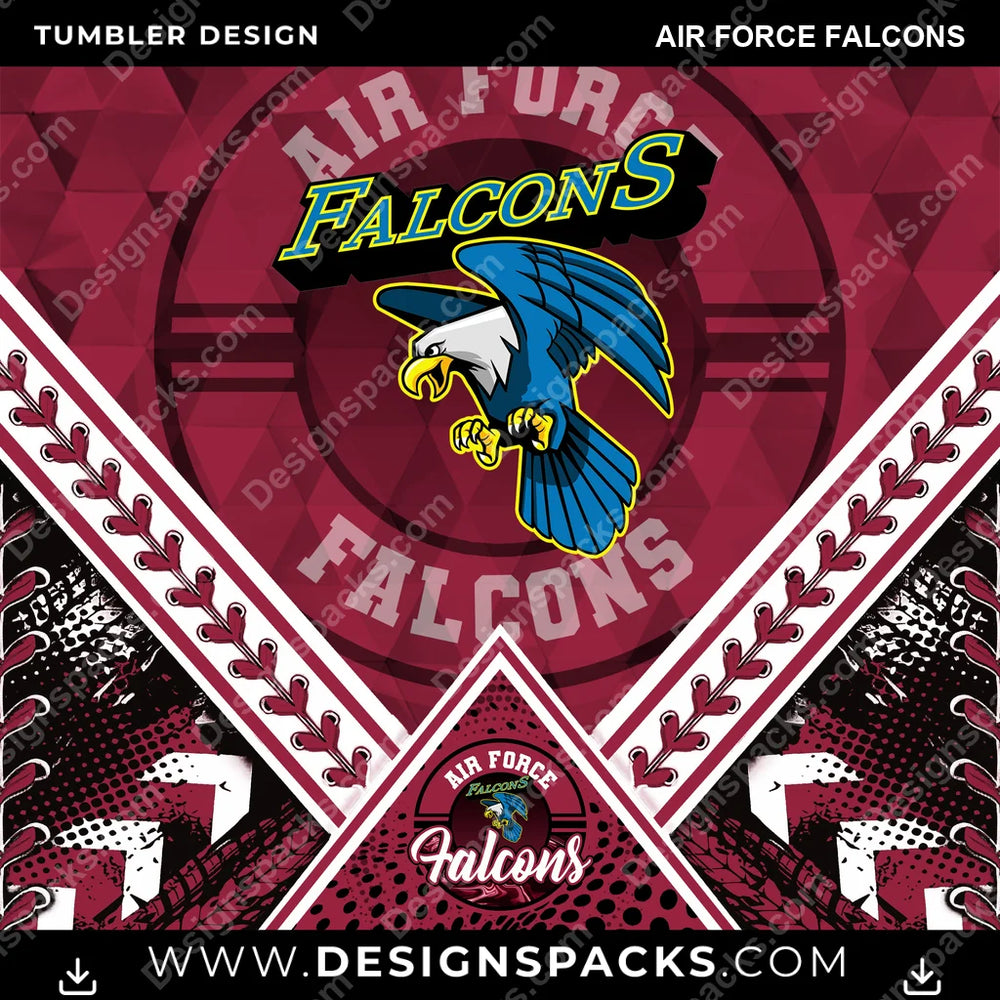 College Sport Diamond Air Force Falcons NCAA College Sport Tumbler Digital Wrap Design Download