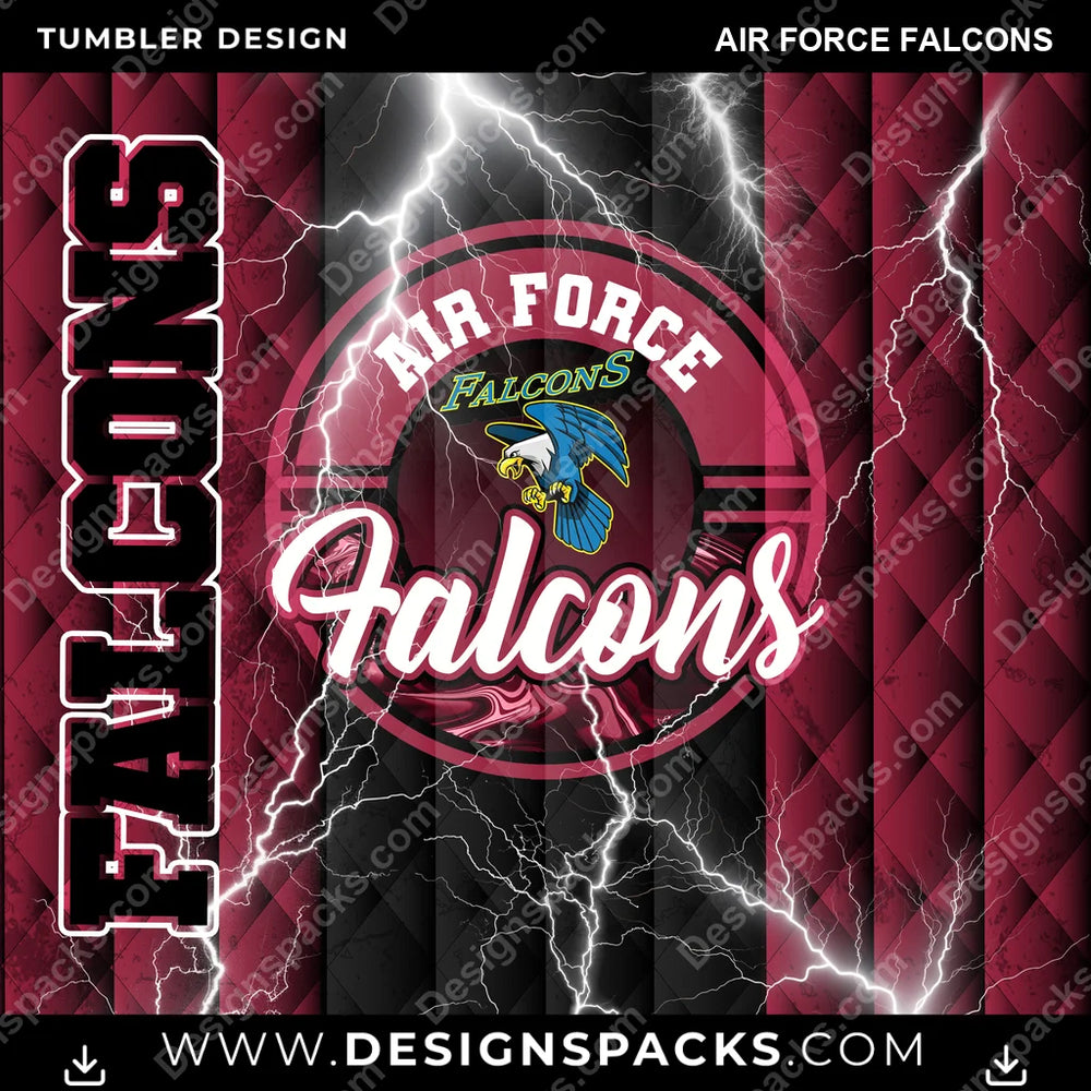 College Sport Diamond Air Force Falcons NCAA College Sport Tumbler Digital Wrap Design Download