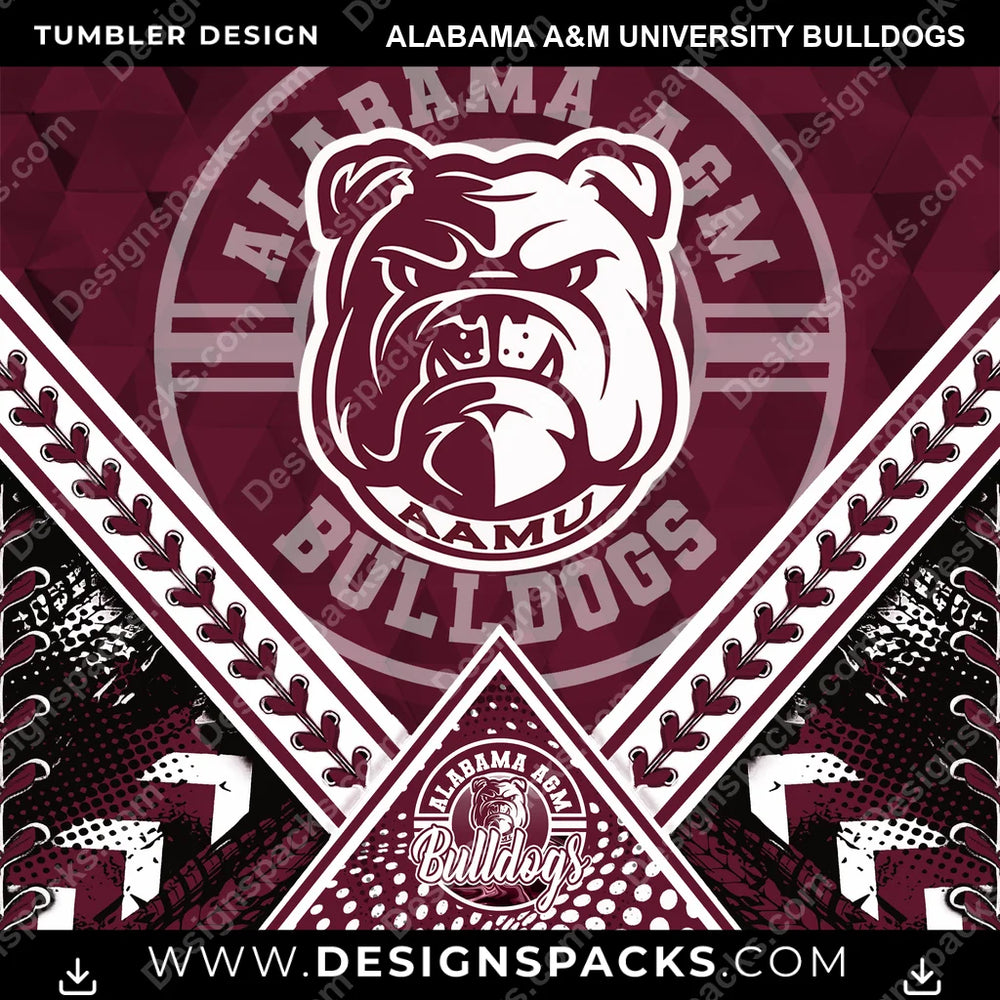 College Sport Diamond Alabama A&M University Bulldogs NCAA College Sport Tumbler Digital Wrap Design Download