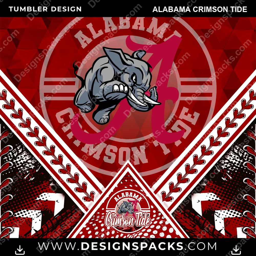 College Sport Diamond Alabama Crimson Tide NCAA College Sport Tumbler Digital Wrap Design Download