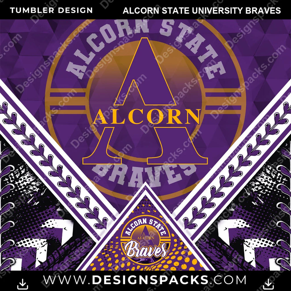College Sport Diamond Alcorn State University Braves NCAA College Sport Tumbler Digital Wrap Design Download