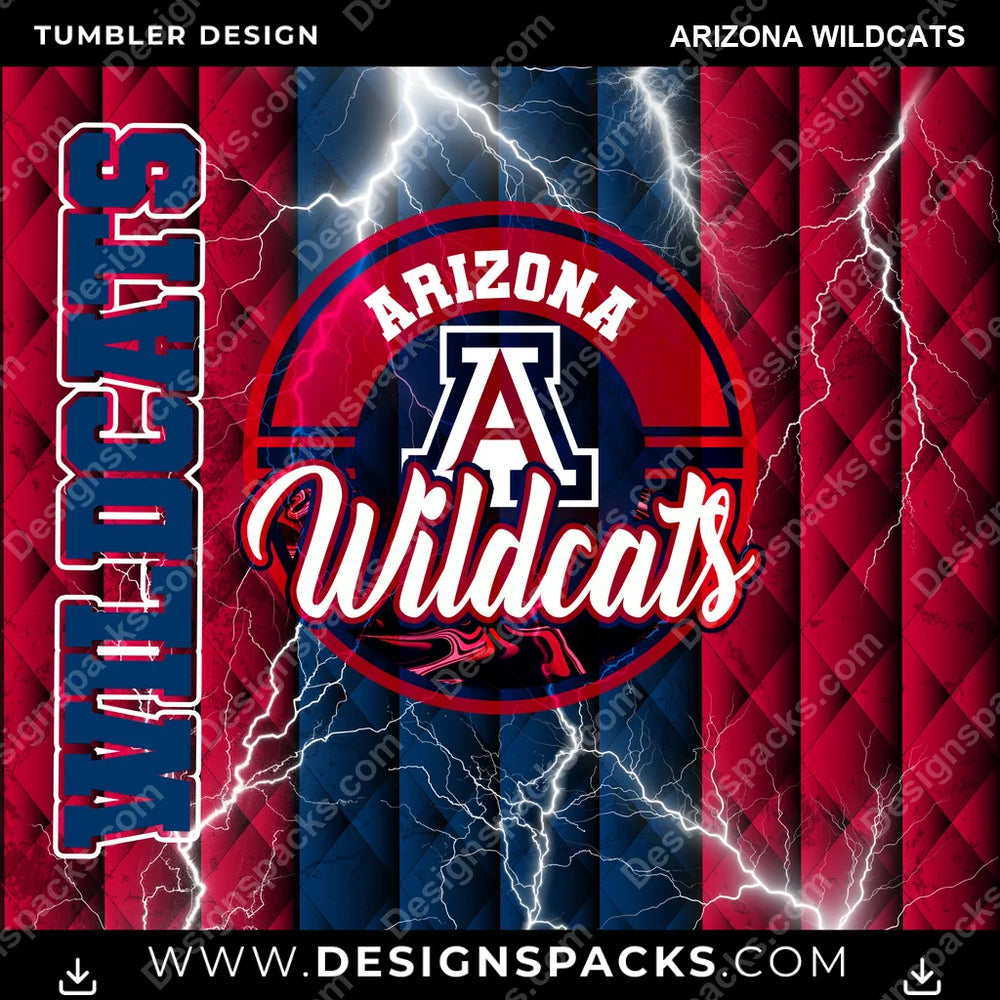 College Sport Diamond Arizona Wildcats NCAA College Sport Tumbler Digital Wrap Design Download