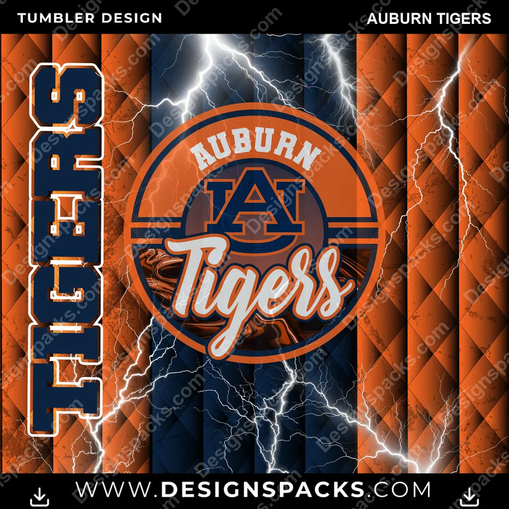College Sport Diamond Auburn Tigers NCAA College Sport Tumbler Digital Wrap Design Download