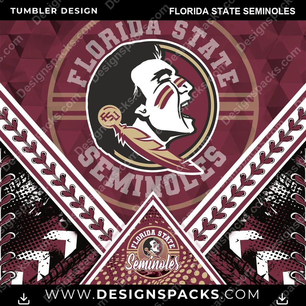 College Sport Diamond Florida State Seminoles NCAA College Sport Tumbler Digital Wrap Design Download