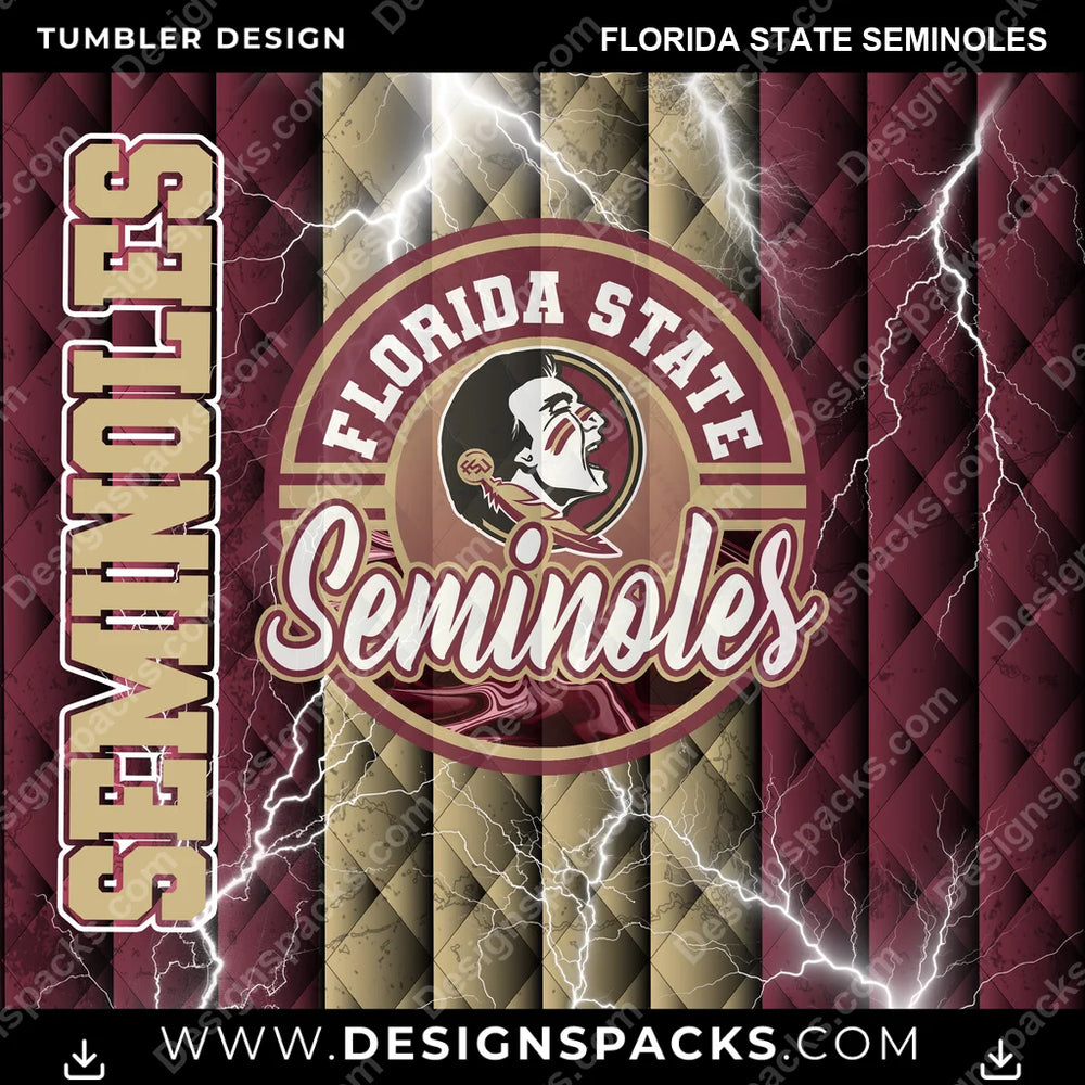 College Sport Diamond Florida State Seminoles NCAA College Sport Tumbler Digital Wrap Design Download