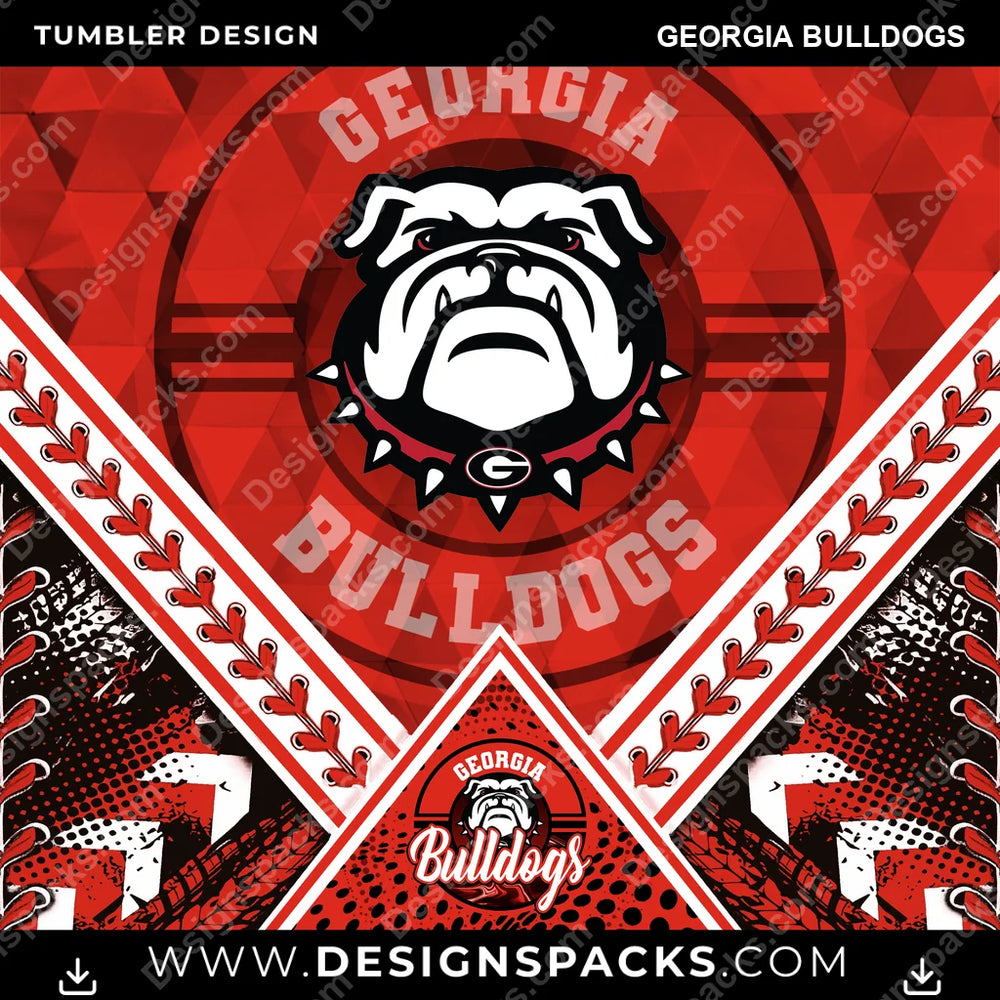 College Sport Diamond Georgia Bulldogs NCAA College Sport Tumbler Digital Wrap Design Download