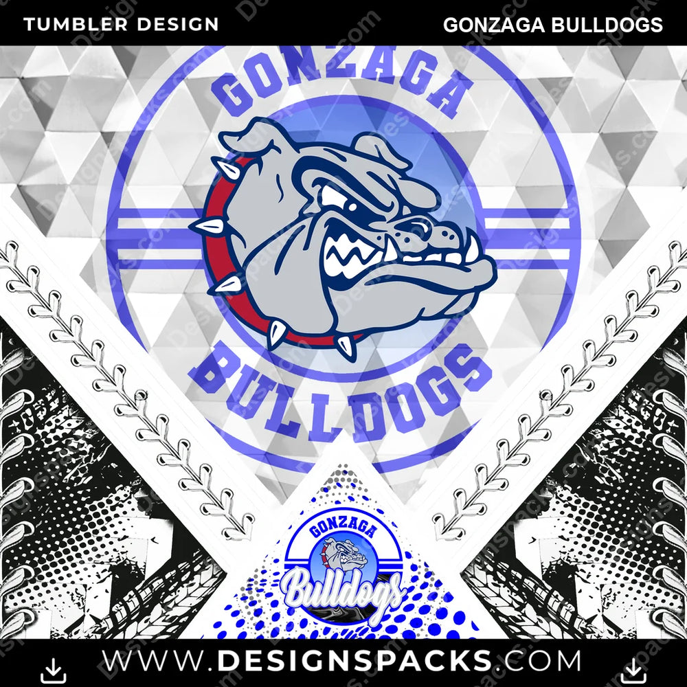 College Sport Diamond Gonzaga Bulldogs NCAA College Sport Tumbler Digital Wrap Design Download