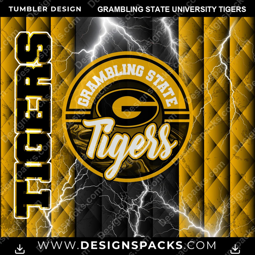 College Sport Diamond Grambling State University Tigers NCAA College Sport Tumbler Digital Wrap Design Download
