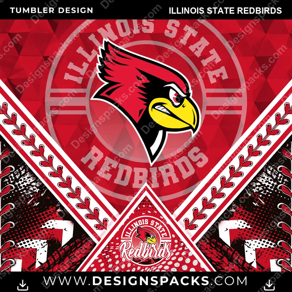 College Sport Diamond Illinois State Redbirds NCAA College Sport Tumbler Digital Wrap Design Download