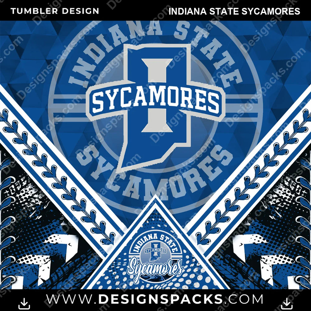 College Sport Diamond Indiana State Sycamores NCAA College Sport Tumbler Digital Wrap Design Download
