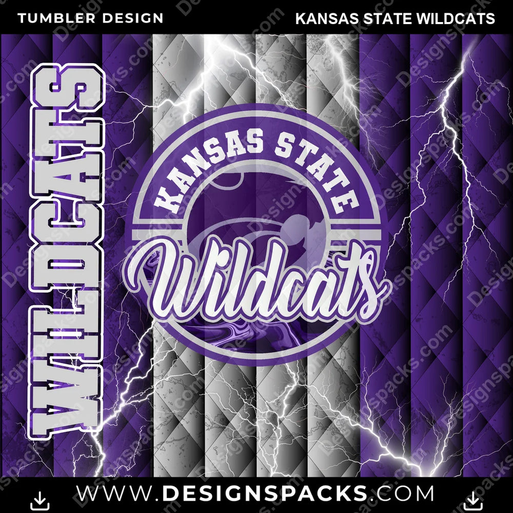 College Sport Diamond Kansas State Wildcats NCAA College Sport Tumbler Digital Wrap Design Download