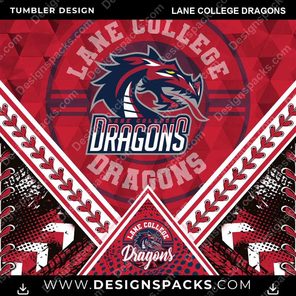 College Sport Diamond Lane College Dragons NCAA College Sport Tumbler Digital Wrap Design Download
