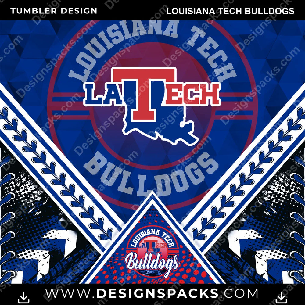 College Sport Diamond Louisiana Tech Bulldogs NCAA College Sport Tumbler Digital Wrap Design Download