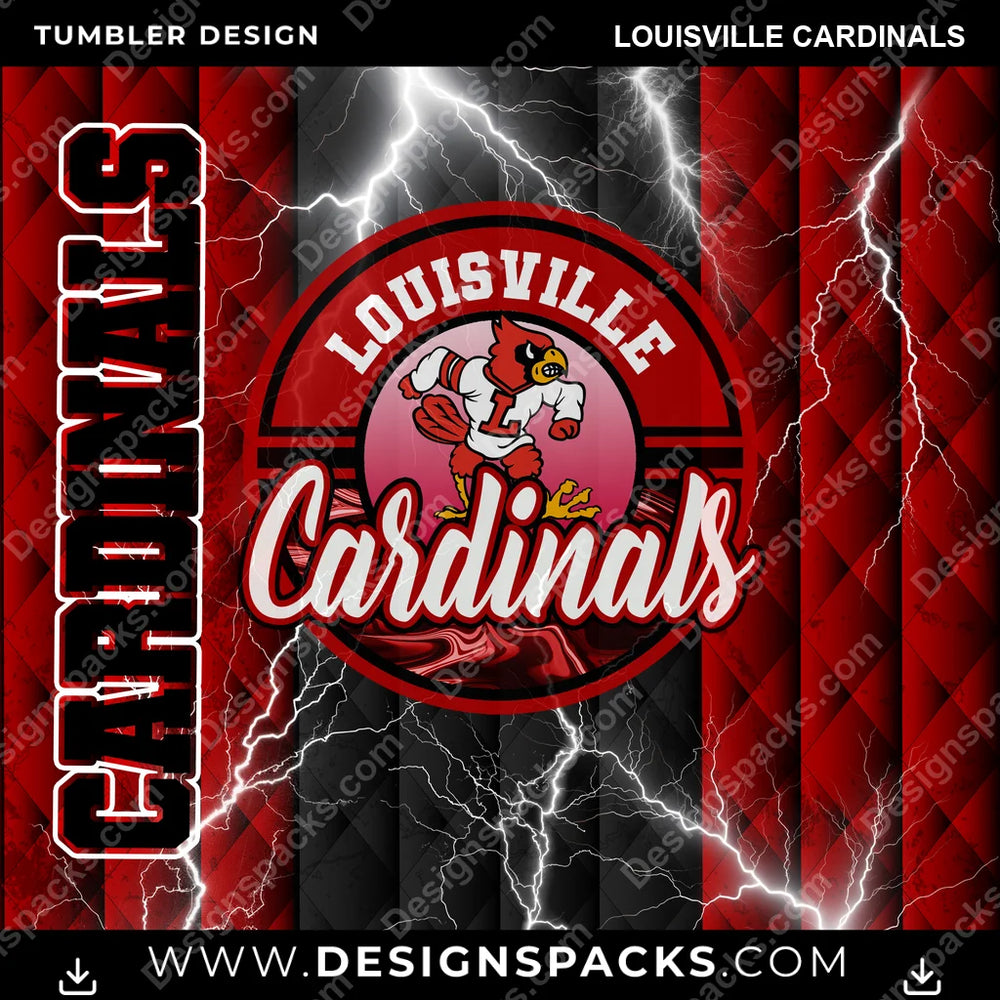 College Sport Diamond Louisville Cardinals NCAA College Sport Tumbler Digital Wrap Design Download