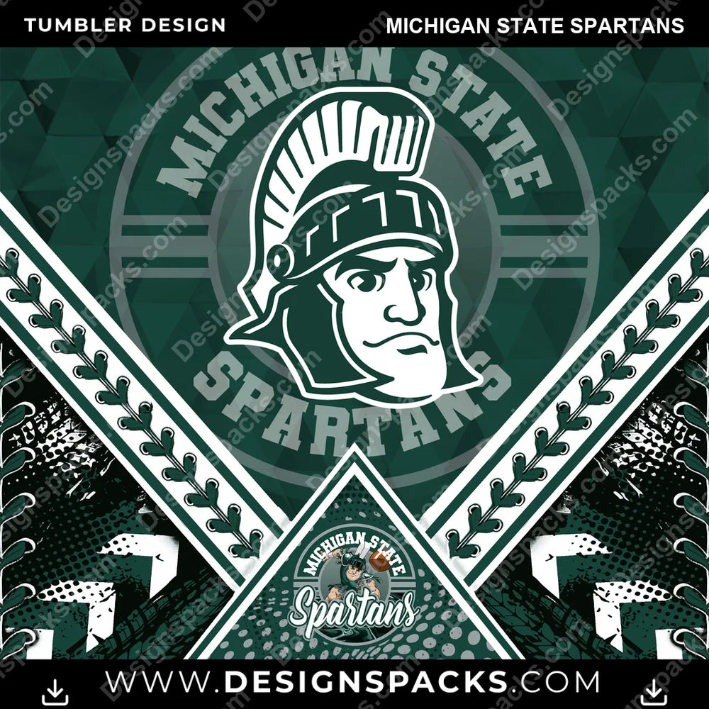 College Sport Diamond Michigan State Spartans NCAA College Sport Tumbler Digital Wrap Design Download