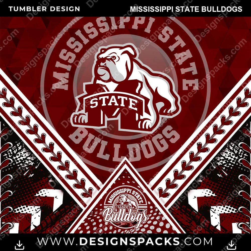College Sport Diamond Mississippi State Bulldogs NCAA College Sport Tumbler Digital Wrap Design Download