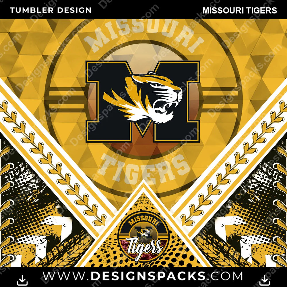 College Sport Diamond Missouri Tigers NCAA College Sport Tumbler Digital Wrap Design Download
