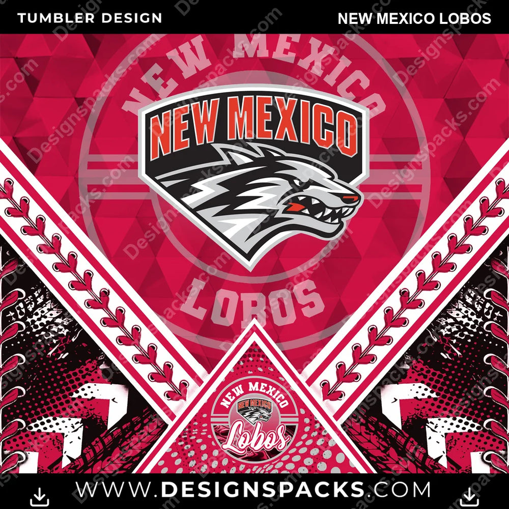 College Sport Diamond New Mexico Lobos NCAA College Sport Tumbler Digital Wrap Design Download