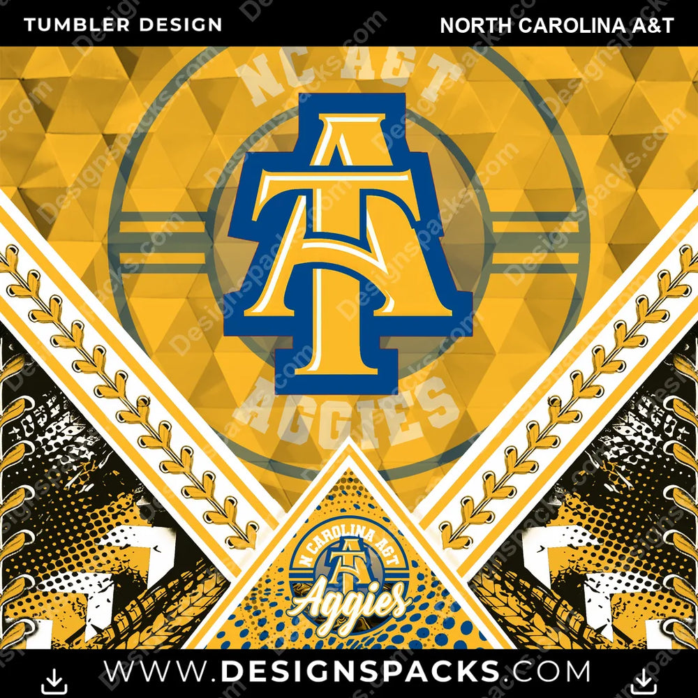 College Sport Diamond North Carolina A&T NCAA College Sport Tumbler Digital Wrap Design Download