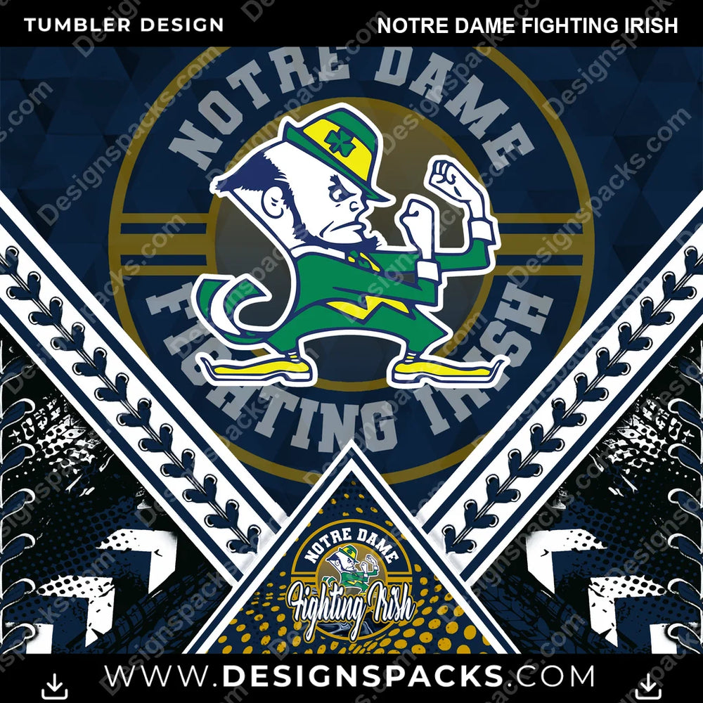 College Sport Diamond Notre Dame Fighting Irish NCAA College Sport Tumbler Digital Wrap Design Download