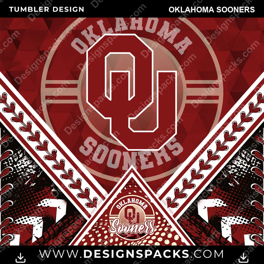 College Sport Diamond Oklahoma Sooners NCAA College Sport Tumbler Digital Wrap Design Download