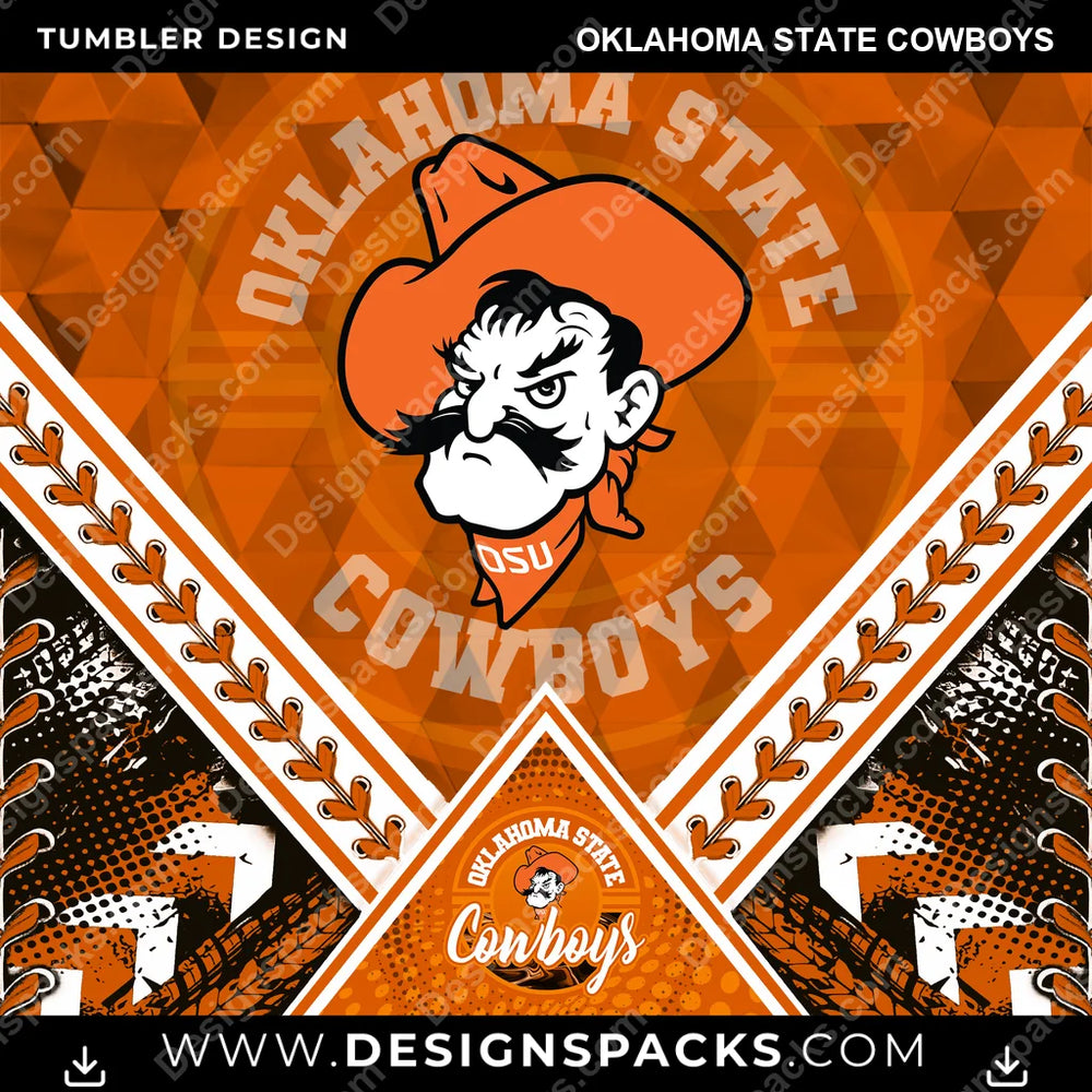 College Sport Diamond Oklahoma State Cowboys NCAA College Sport Tumbler Digital Wrap Design Download