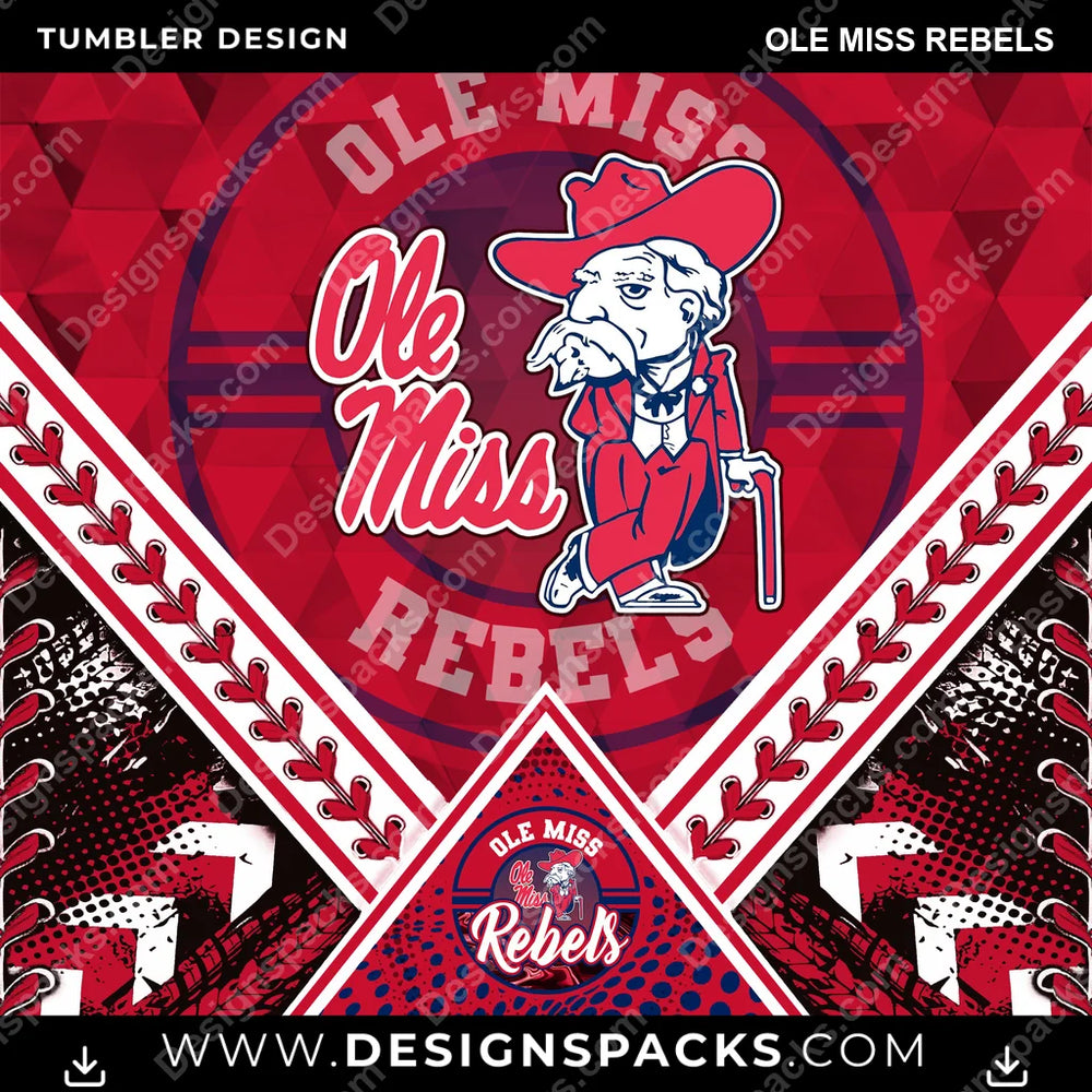 College Sport Diamond Ole Miss Rebels NCAA College Sport Tumbler Digital Wrap Design Download