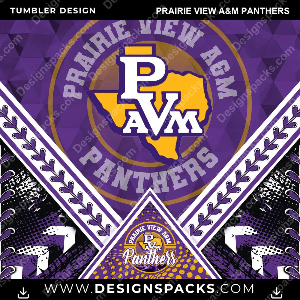 College Sport Diamond Prairie View A&M Panthers NCAA College Sport Tumbler Digital Wrap Design Download